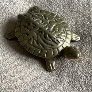 Vintage Feng Shui fertility, Brass Turtle. Heavy. Unique sculpture. EUC